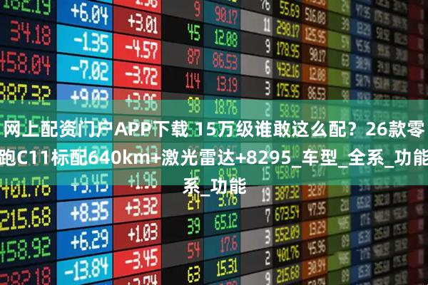 网上配资门户APP下载 15万级谁敢这么配？26款零跑C11标配640km+激光雷达+8295_车型_全系_功能